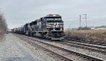 NS 7021 at the head of the C&F local, preparing to return to Allentown Yard